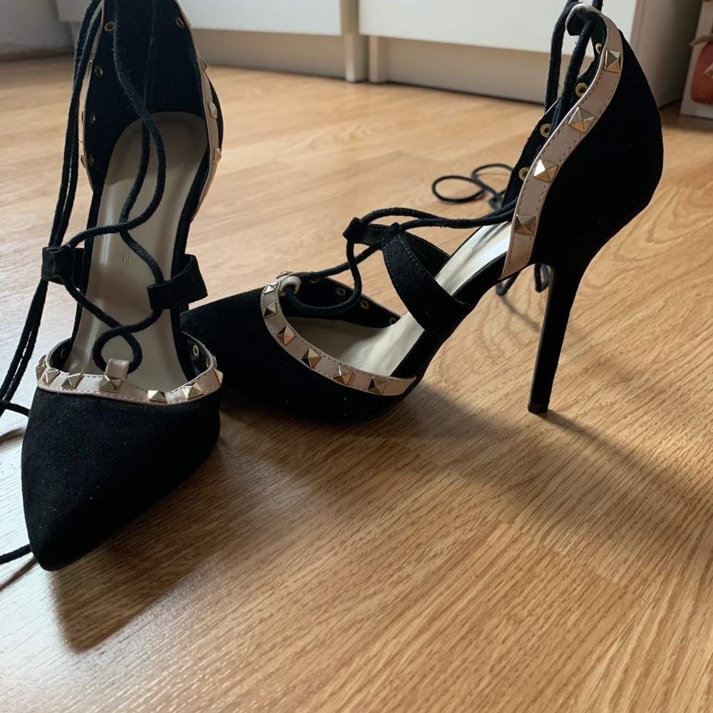 Strappy stilettos with studs